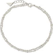 Sterling Forever Kyra Layered Chain Anklet