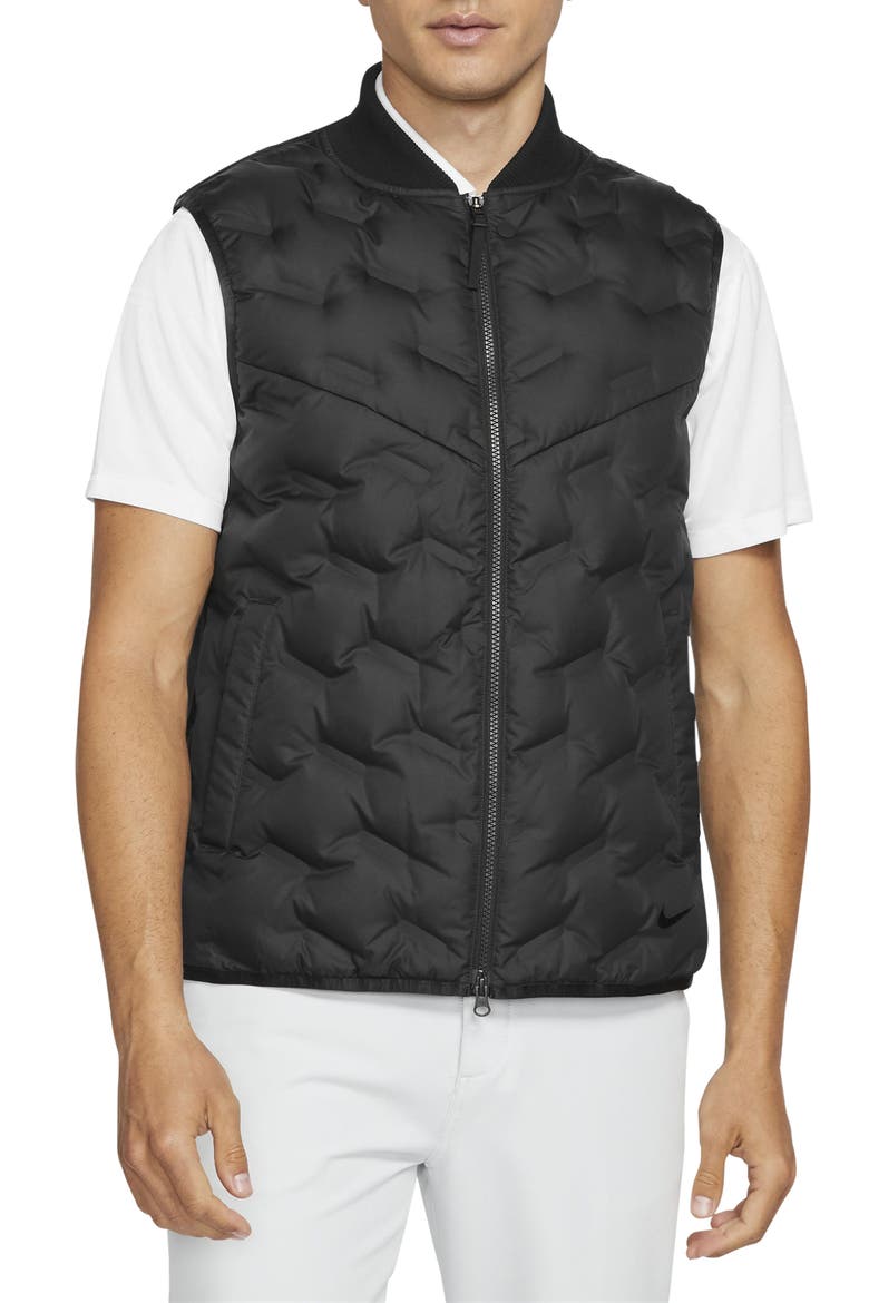 Nike Therma-FIT ADV Repel Zip Golf Vest, Main, color, BLACK/ BLACK/ BLACK