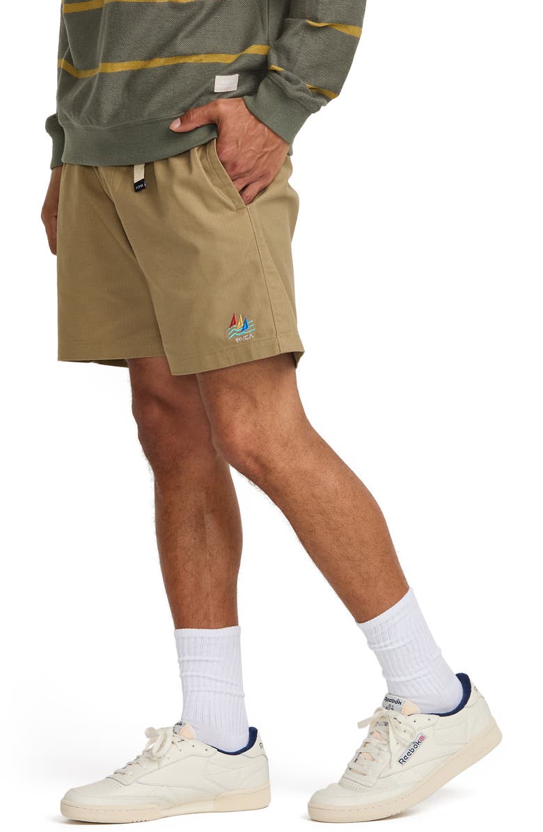 RVCA Civic Range Integrated Belt Cotton Blend Shorts, Alternate, color, 