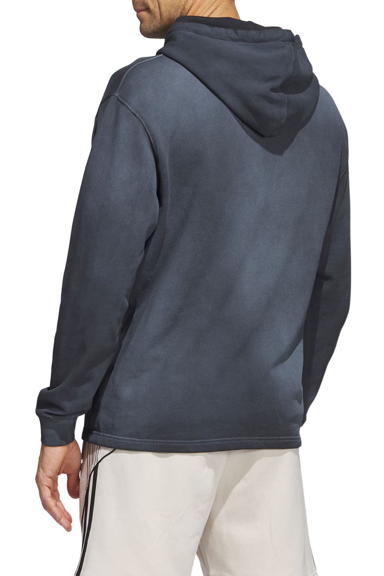 Essentials Cotton French Terry Hoodie, Alternate, color, BLACK/ WHITE