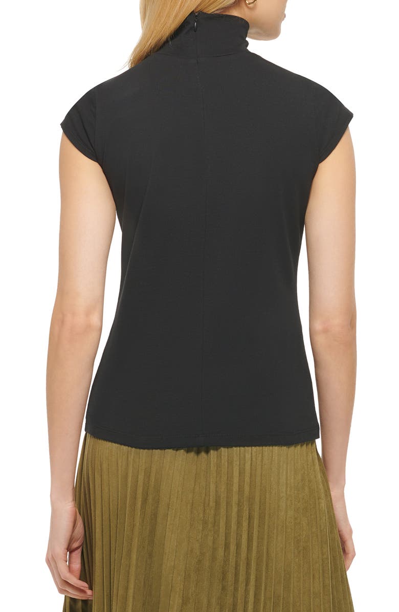 DKNY Cap Sleeve Mock Neck Shirt, Alternate, color,