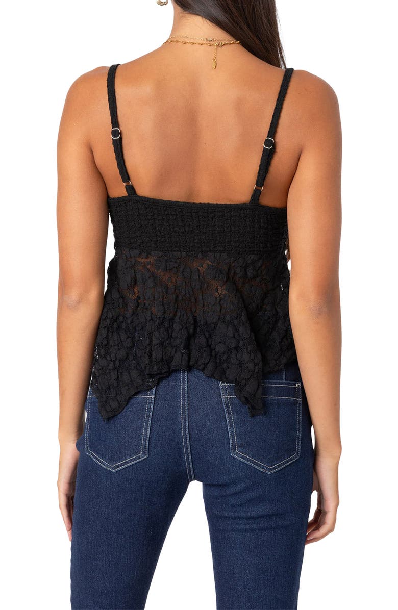 EDIKTED Orchid Lace Camisole, Alternate, color, Black