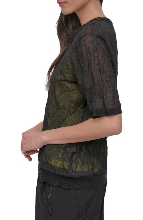 Shop Dkny Metallic Layered Sweater In Black/daffodil