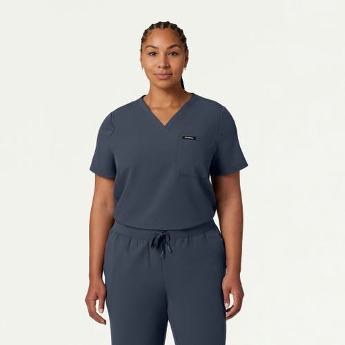 Jaanuu 1-pocket Classic V-neck Scrub Top In Gray