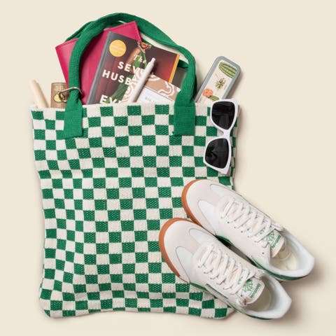 Checkered Sweater Tote Bag