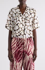 Dries Van Noten Clive Print Silk Camp Shirt