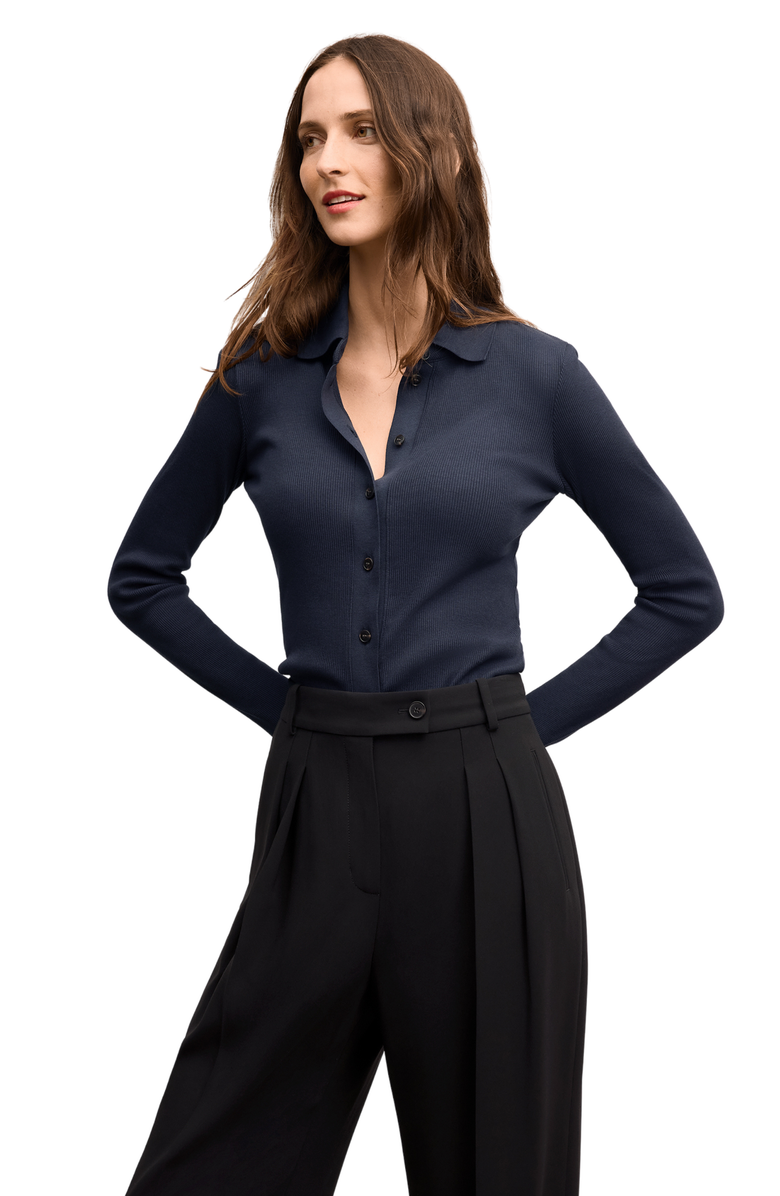 M.M.LaFleur Nala Plush Pima Knit Button Down, Main, color, 