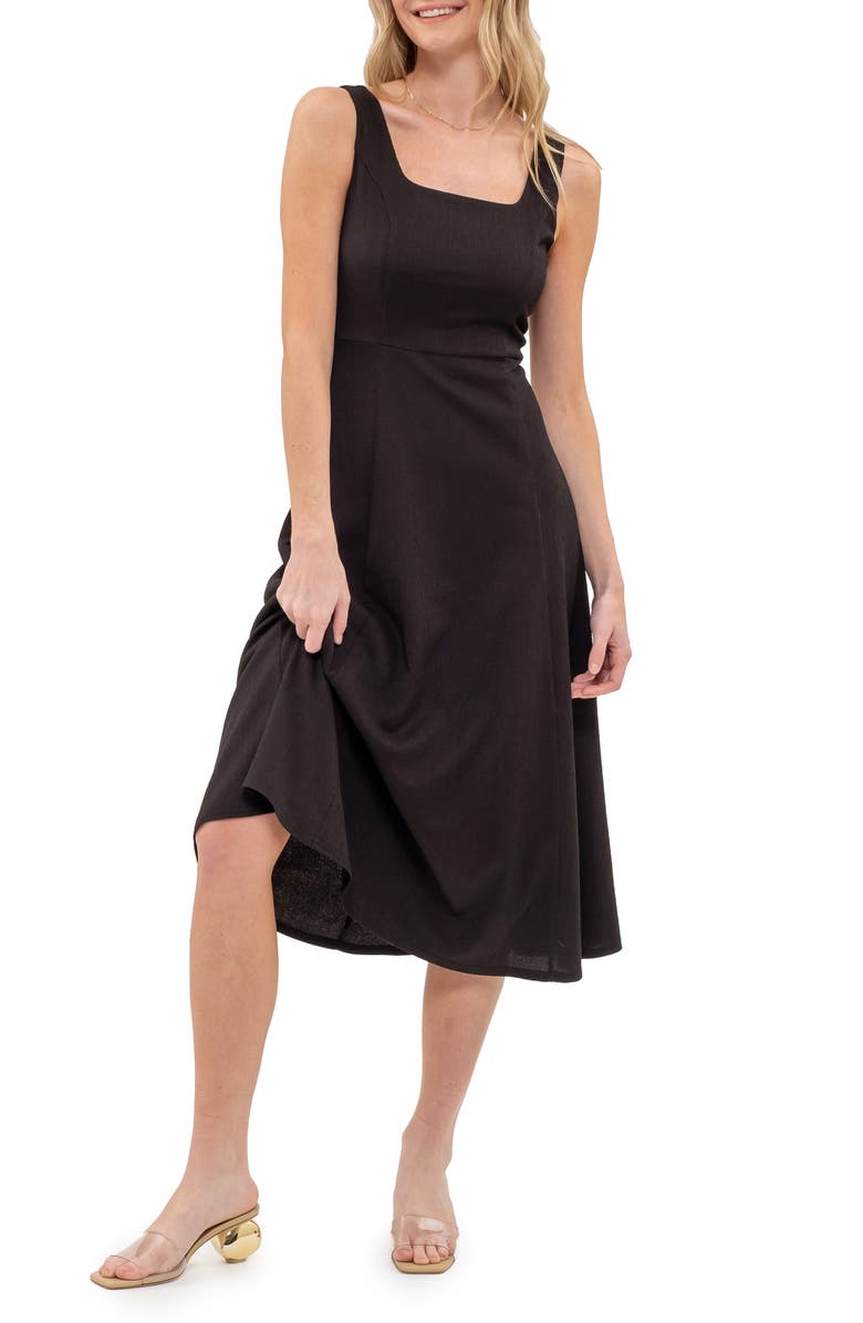 AUGUST SKY Sleeveless A-Line Midi Dress, Main, color, 