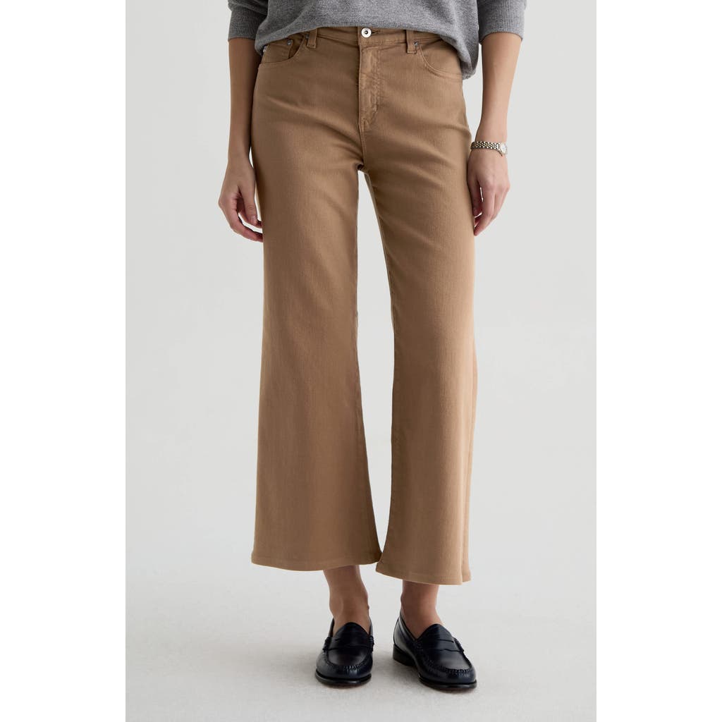 Ag Saige Mid Rise Ankle Wide Leg Jeans In Brown