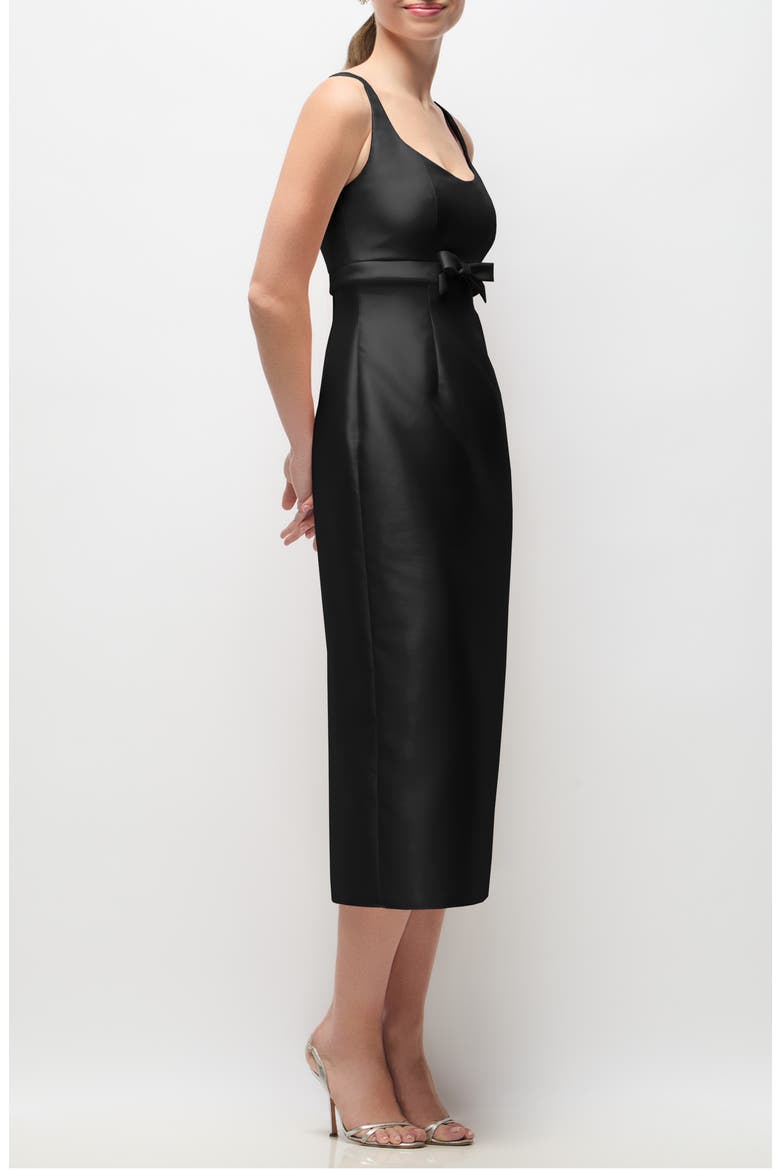 Hattie Satin Sheath Dress, Alternate, color, BLACK