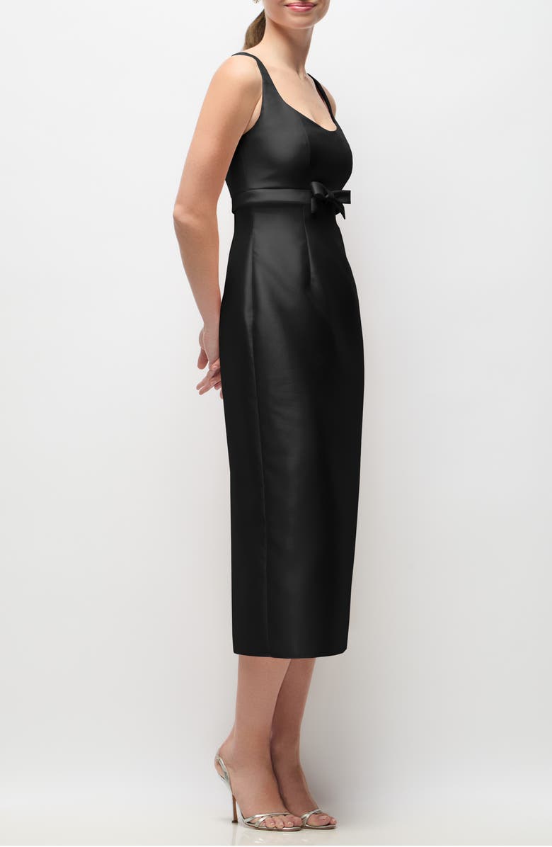 Alfred Sung Hattie Satin Sheath Dress, Alternate, color, Black