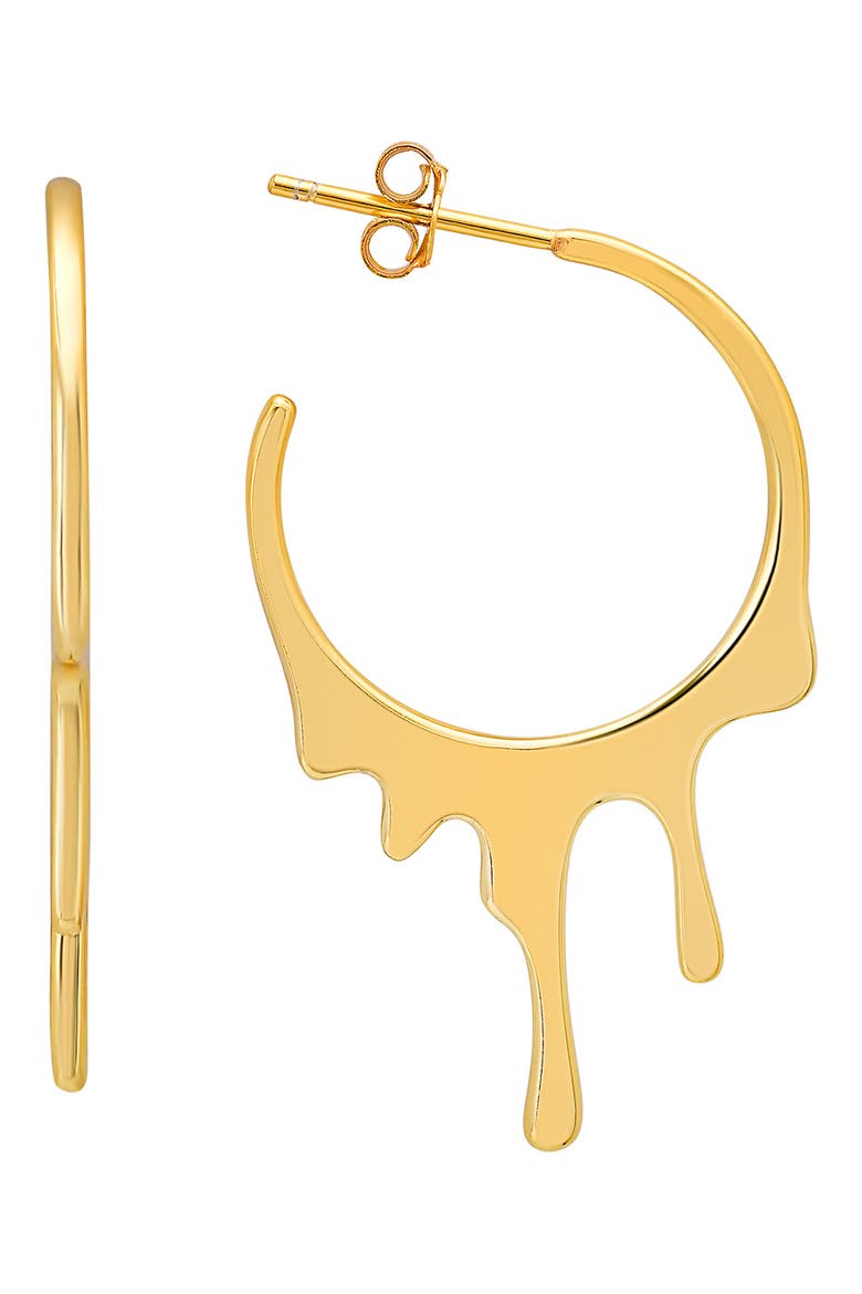 Melting Hoop Earrings, Main, color, GOLD