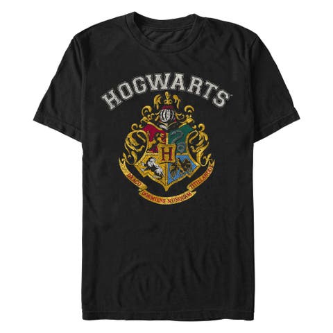 Men's Vintage Hogwarts Crest White Short Sleeve Graphic T-Shirt