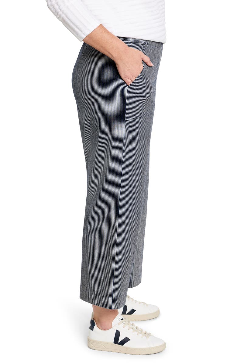 NIC+ZOE All Day Stripe Crop Wide Leg Pull-On Jeans, Alternate, color, Blue Multi