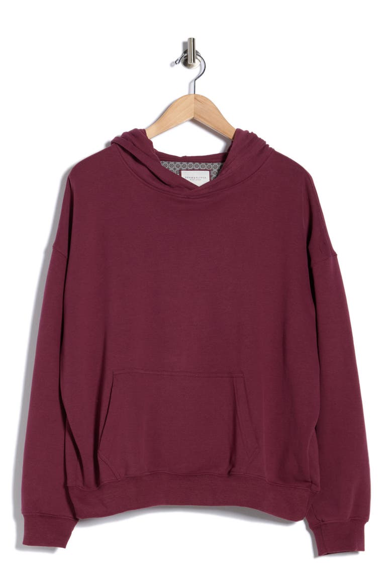 Relaxed Fit French Terry Hoodie, Main, color, WINE