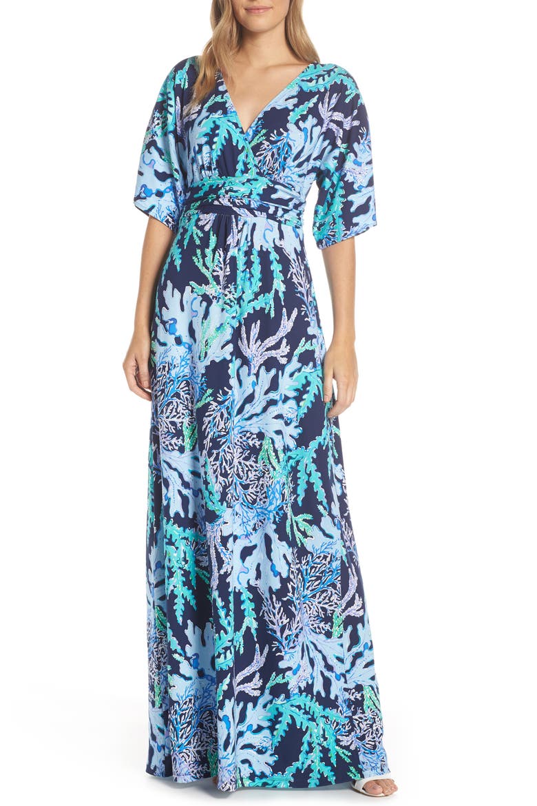 Parigi Maxi Dress, Main, color, DEEP INDIGO SWISH AND SWAY