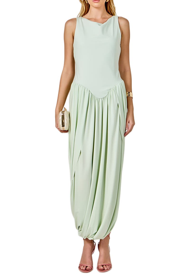 Contrast Sleeveless Flowy Maxi Dress, Main, color, MINT