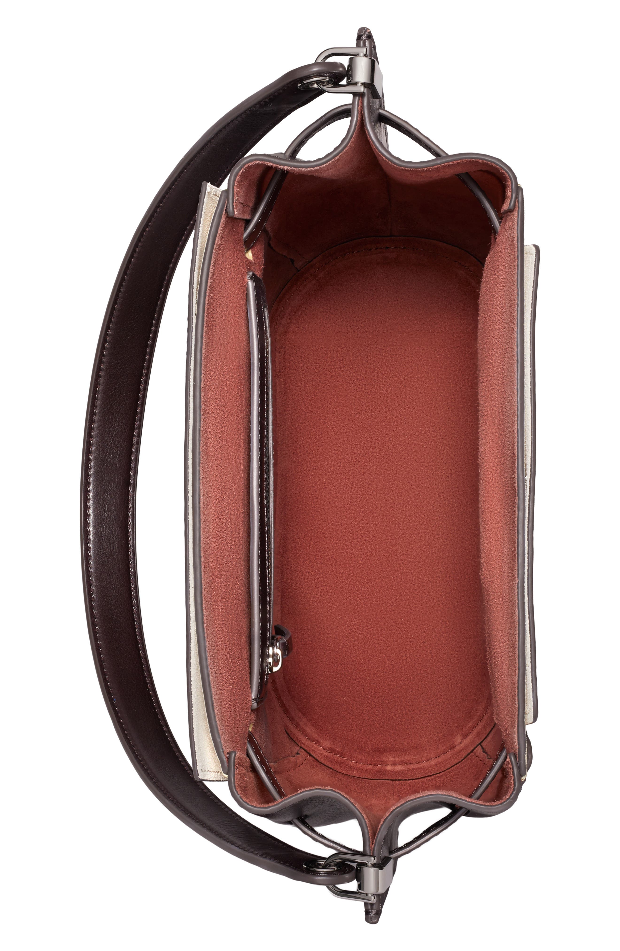 Lee Radziwill Leather Double Bucket Bag, Alternate, color, COCOA