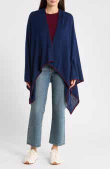 Rossi Roll Edge Cashmere Poncho
