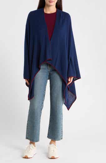 Rossi Roll Edge Cashmere Poncho