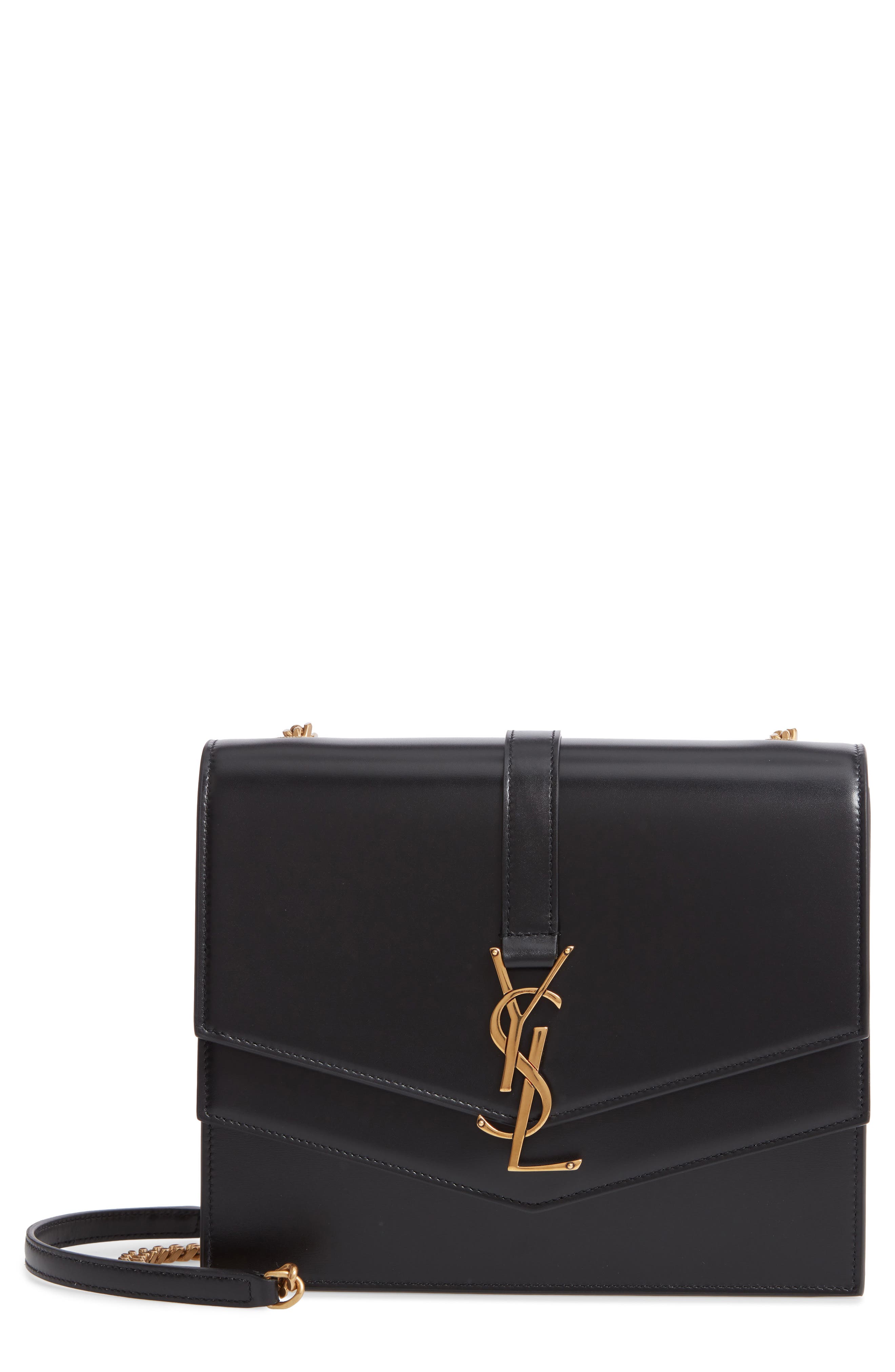 Sulpice Leather Shoulder Bag, Main, color, NOIR