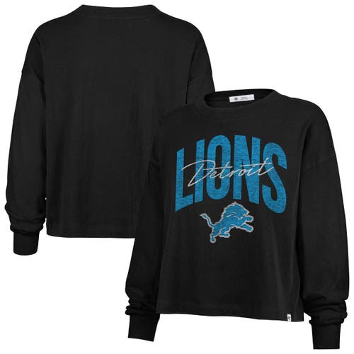 47 Brand '47 Black Detroit Lions Muse Sydney Long Sleeve T-shirt