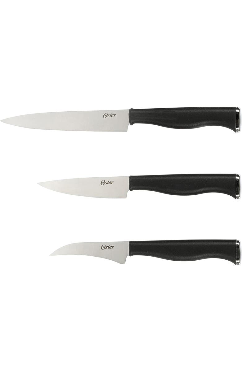 OSTER Langmore 15 Piece Stainless Steel Blade Cutlery Set, Alternate, color, Black