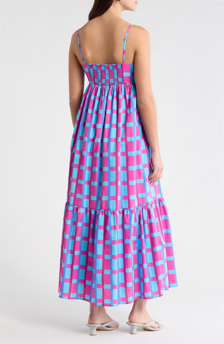 SUGARLIPS Marvy Check Maxi Sundress, Alternate, color, Fuchsia-Blue-Multi