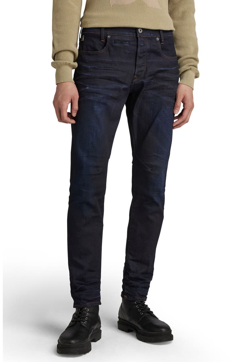 D-Staq Slim Fit Jeans, Main, color, DARK AGED