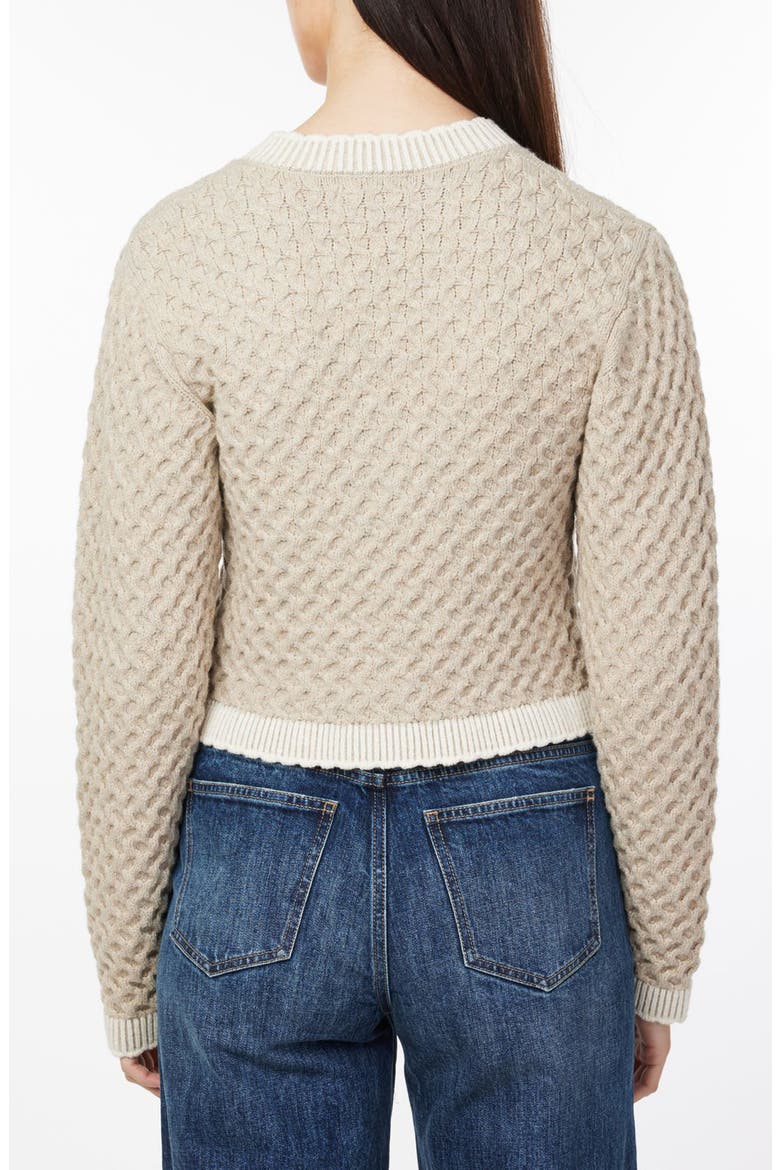 Crewneck Crop Cardigan, Alternate, color, OATMEAL HEATHER COMBO