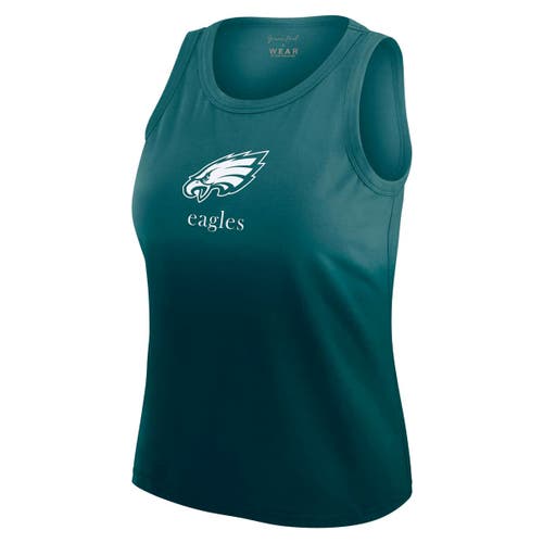 Wear By Erin Andrews X Gracie Hunt Green Philadelphia Eagles Ombre Tank Top In Green