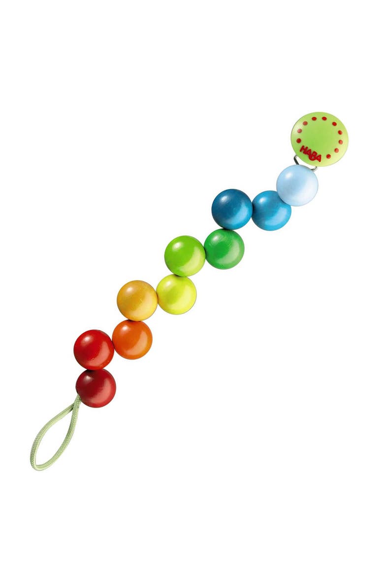 Rainbow Pearls Pacifier Chain, Main, color, Multi