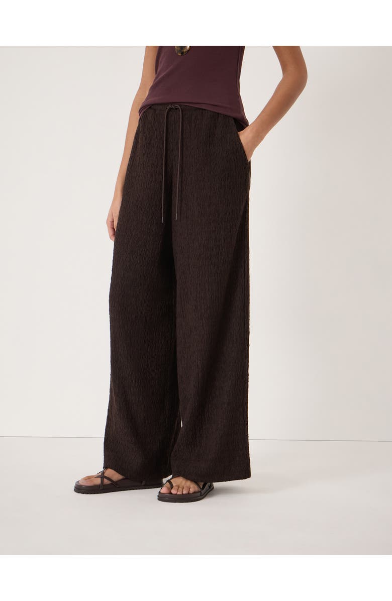 Hush Aria Textured Jersey Wide Leg Pants, Main, color, Dark Brown