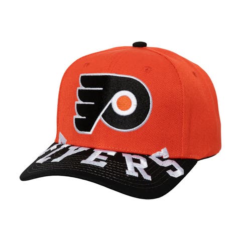 Men's Mitchell & Ness Orange/Black Philadelphia Flyers Underarch Two-Tone Pro Crown Snapback Hat