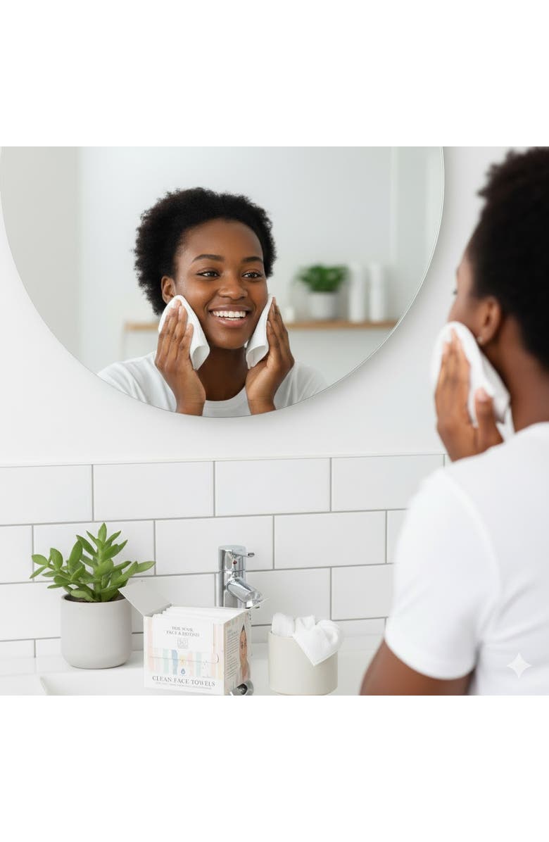 PURSONIC 100 XL Clean Facial Towels - Ultra-Soft & Safe for Sensitive Skin, Alternate, color, White