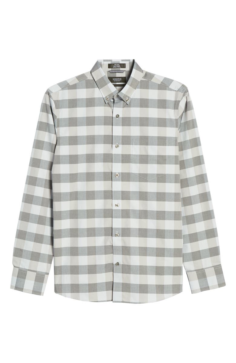 NORDSTROM MEN'S SHOP Slim Fit Non-Iron Check Button-Down Shirt, Alternate, color,