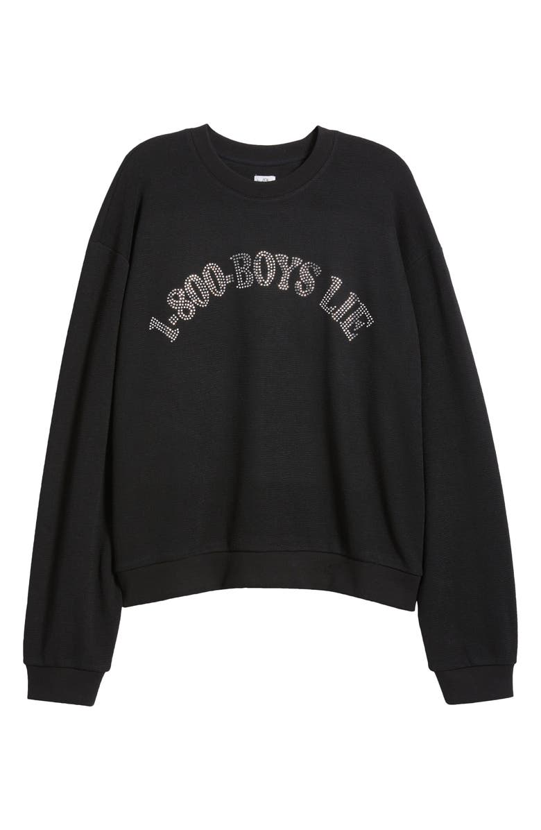 BOYS LIE 1-800 Kara Cotton Graphic Sweatshirt, Alternate, color, Black