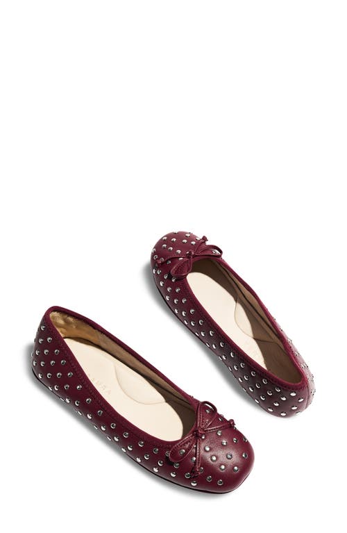 Yosi Samra Stella Stud Ballet Flat In Burgundy