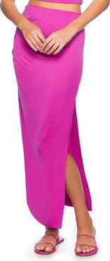 Susana Monaco Solid High Waist Midi Skirt