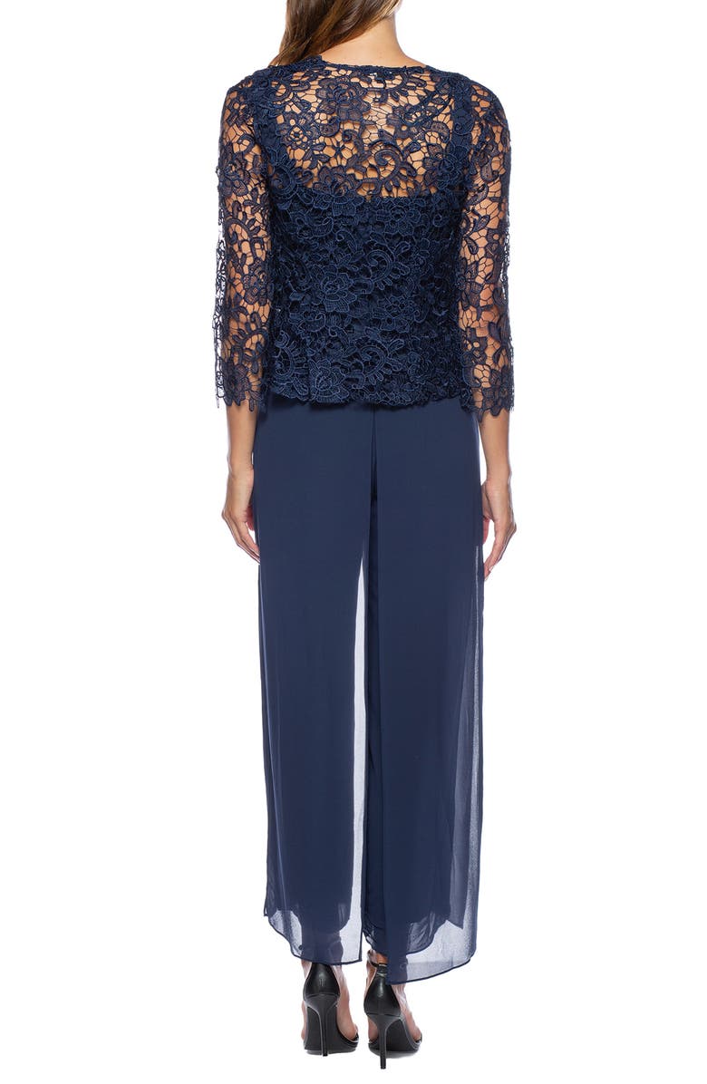 Marina Crochet Lace Overlay Jumpsuit, Alternate, color,