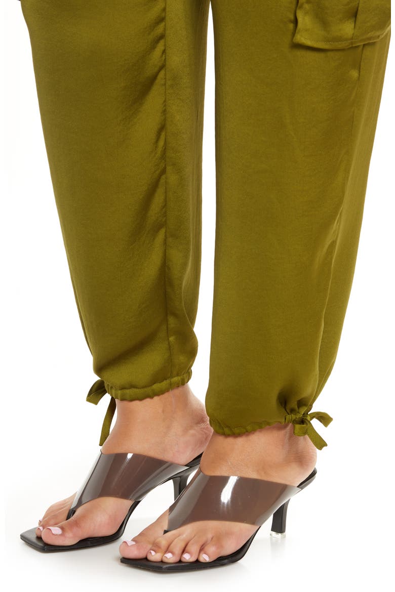 TIE DETAIL CARGO PANT, Alternate, color, OLIVE AVOCADO