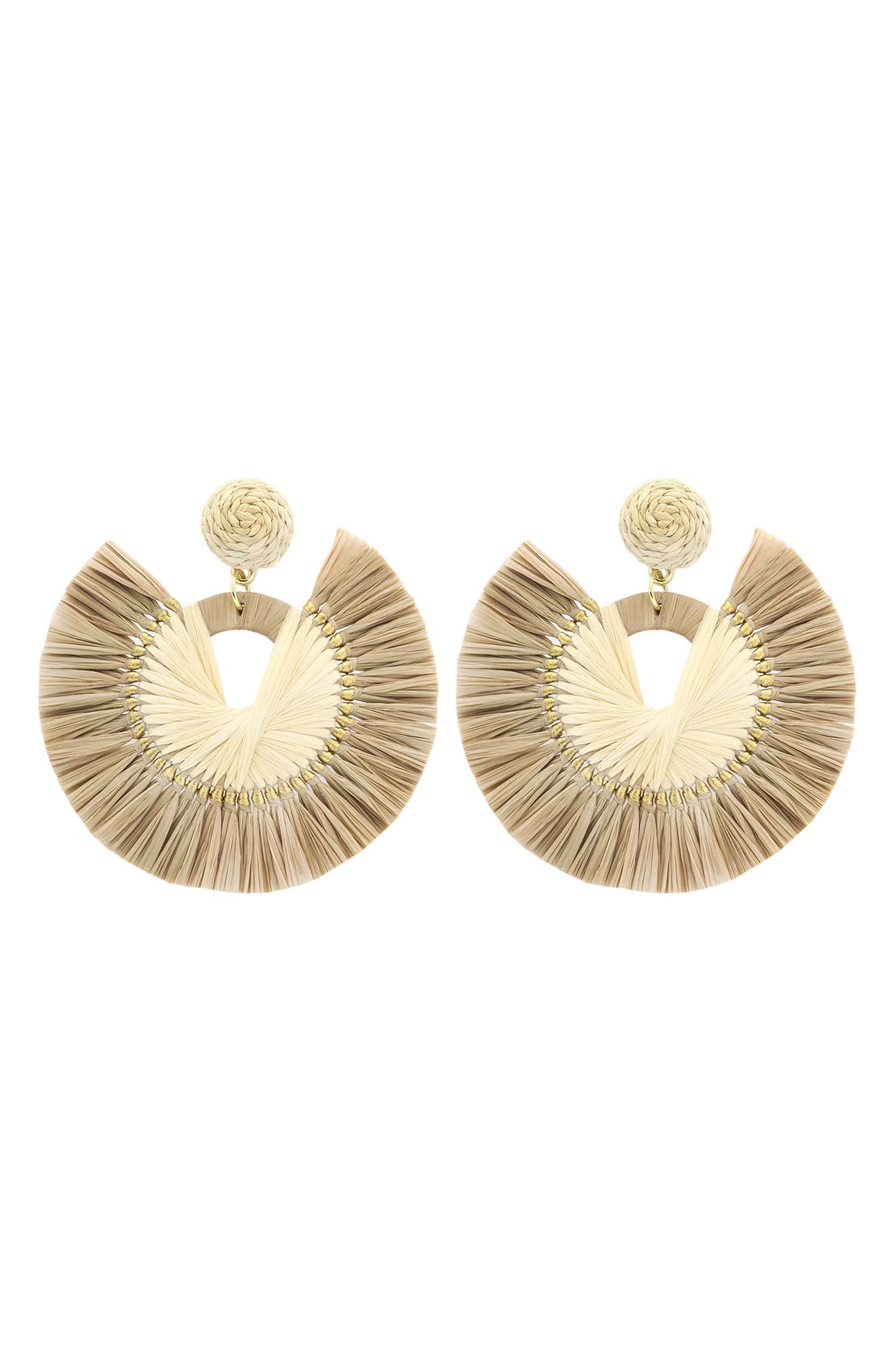 Drop The Racks Bd Panacea Raffia Fan Drop Earrings (Women) | Nordstromrack