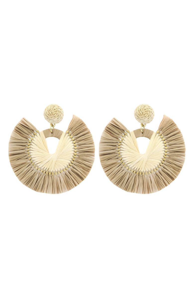 Panacea Raffia Fan Drop Earrings, Main, color, 