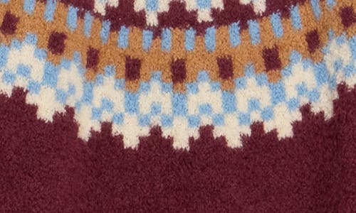 Bobeau Fair Isle Crewneck Sweater In Brown