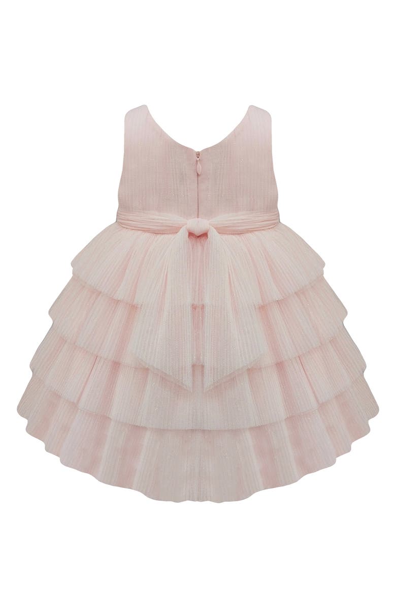 AMERICAN PRINCESS Embellished Tiered Party Dress & Bloomers, Alternate, color, Peachy Pink