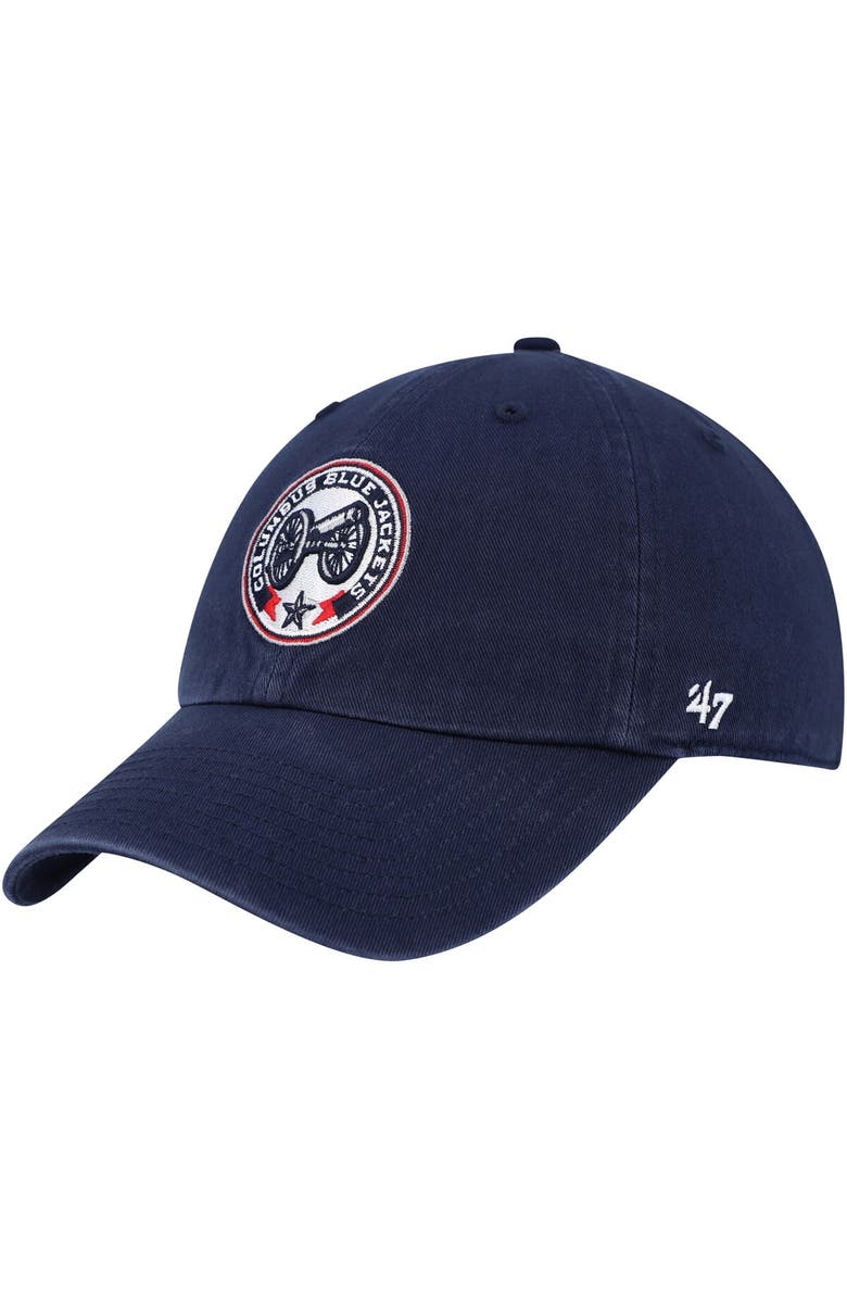'47 Men's '47 Navy Columbus Blue Jackets Alternate Clean Up Adjustable Hat, Main, color, 