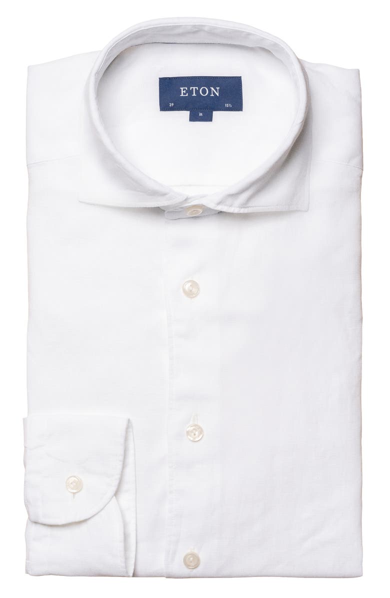 Eton Slim Fit Linen Dress Shirt, Alternate, color, 