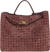 Bottega Veneta Large Andiamo Intrecciato Suede Shoulder Bag