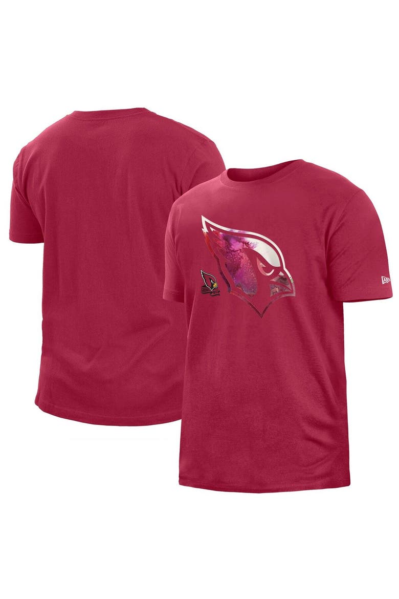 Men's New Era Red Arizona Cardinals 2022 Sideline Ink Dye T-Shirt, Main, color, Red