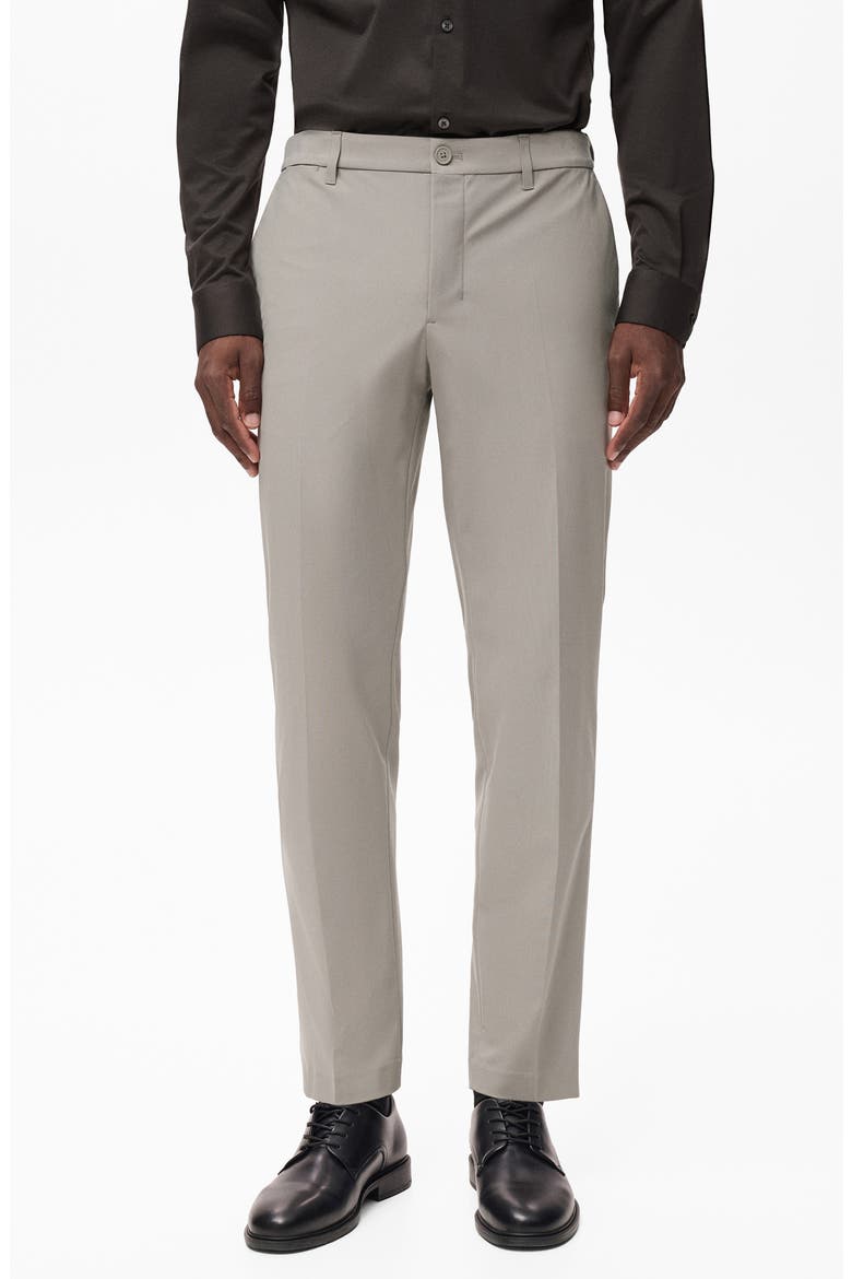 Slim Fit Thermolite® Flat Front Pants, Main, color, LIGHT/ PASTEL GREY